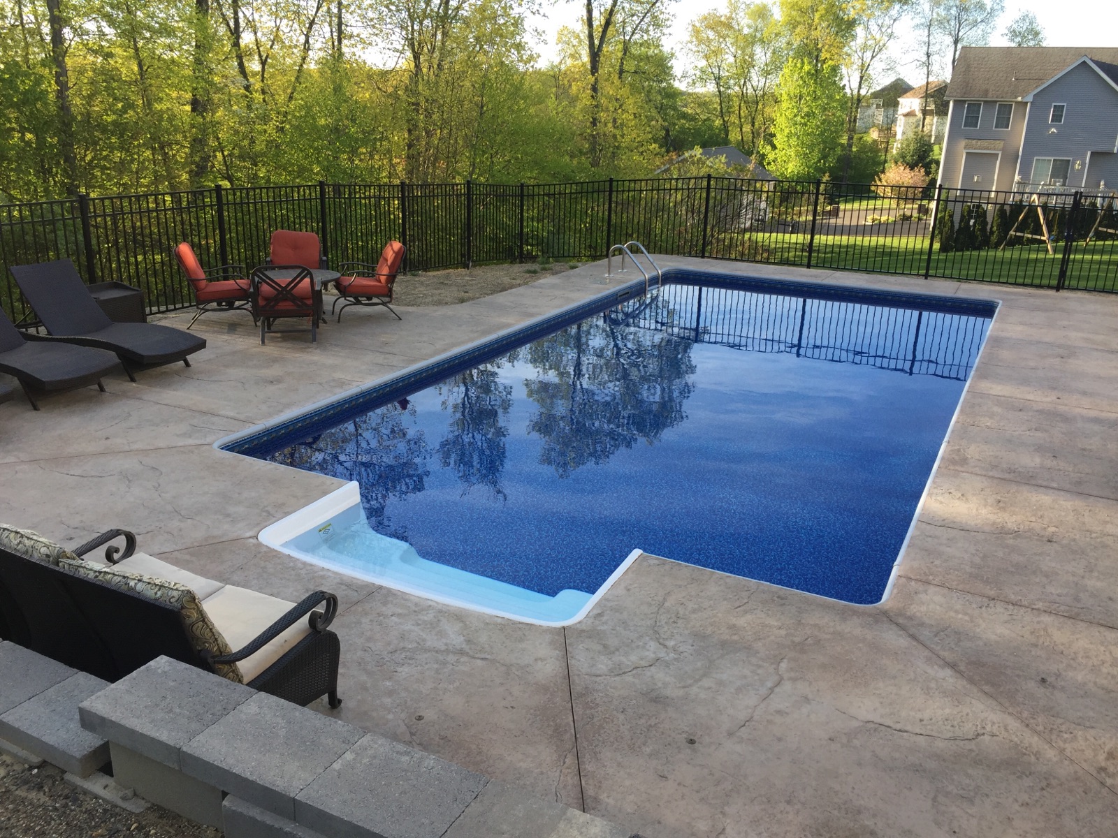 EZ Aqua Pool with Stamped Concrete Deck